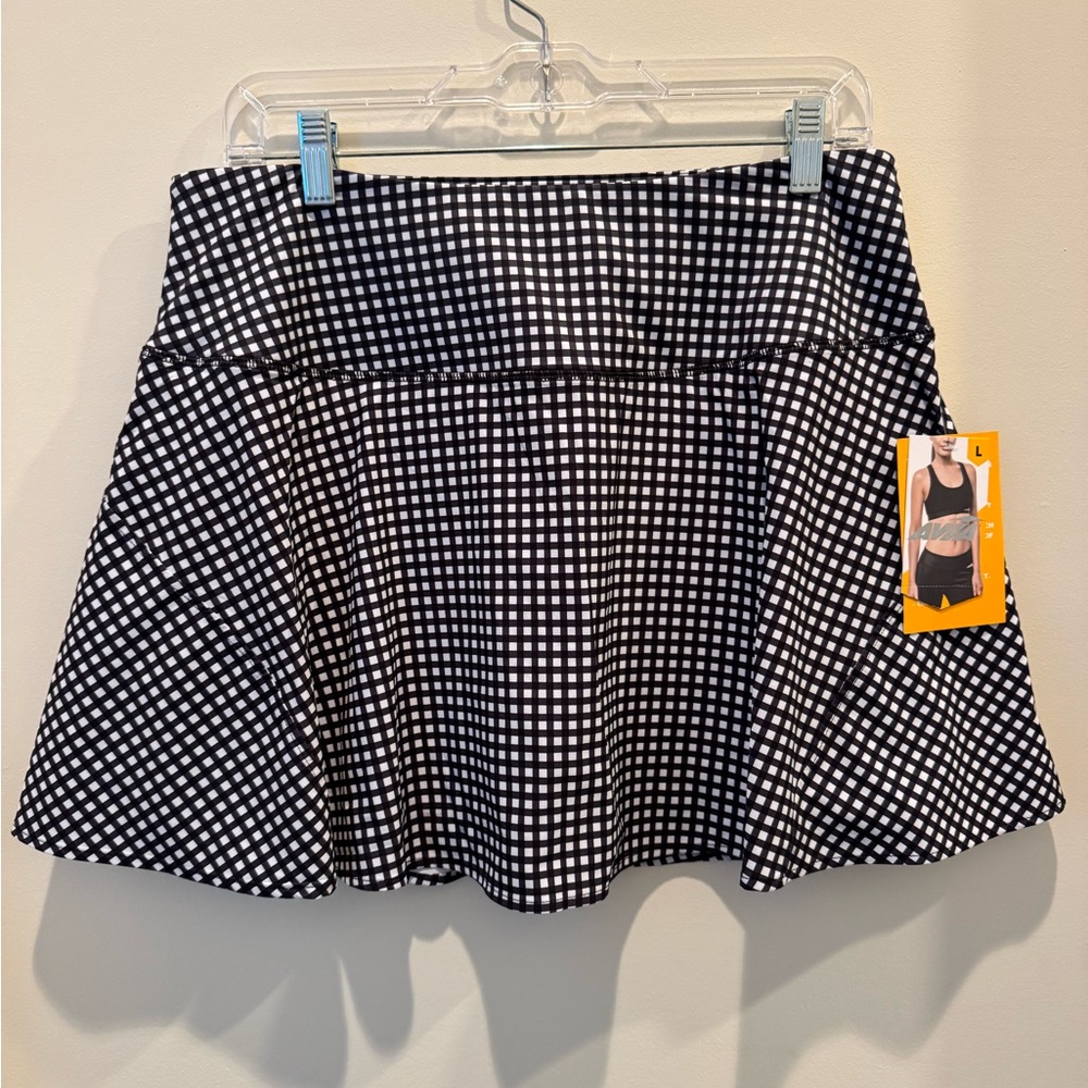 Black and White Checkered Women's tennis Skirt